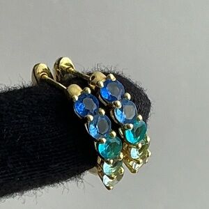 Pura Vida Surfrider Ombré Stone Hoop Earrings in Gold